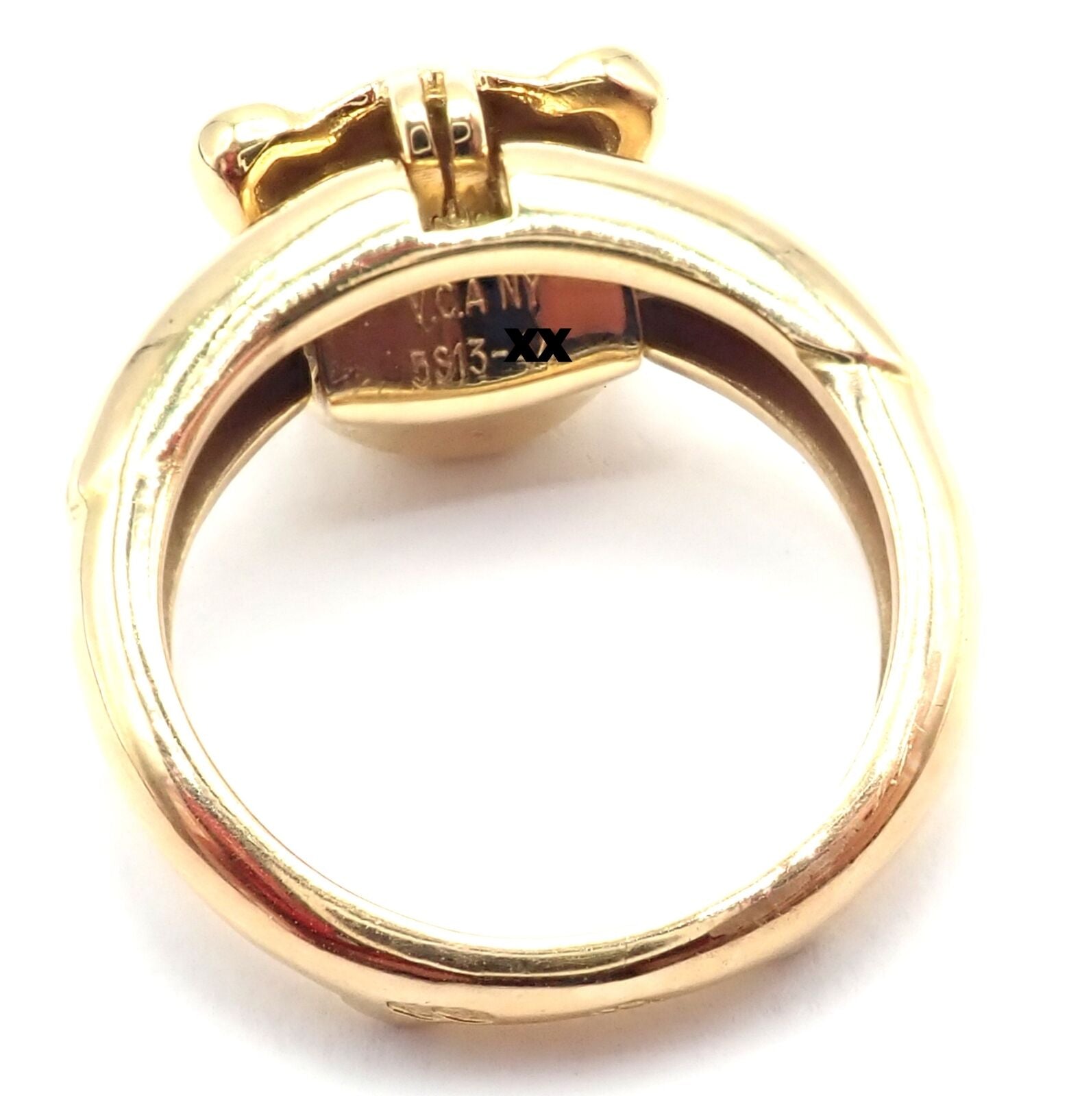 Authentic Van Cleef & Arpels 18k Yellow Gold Teddy Bear Band Ring Pendant - Luxury Jewelry Gift for Women, Perfect for Valentine's Day & Anniversary