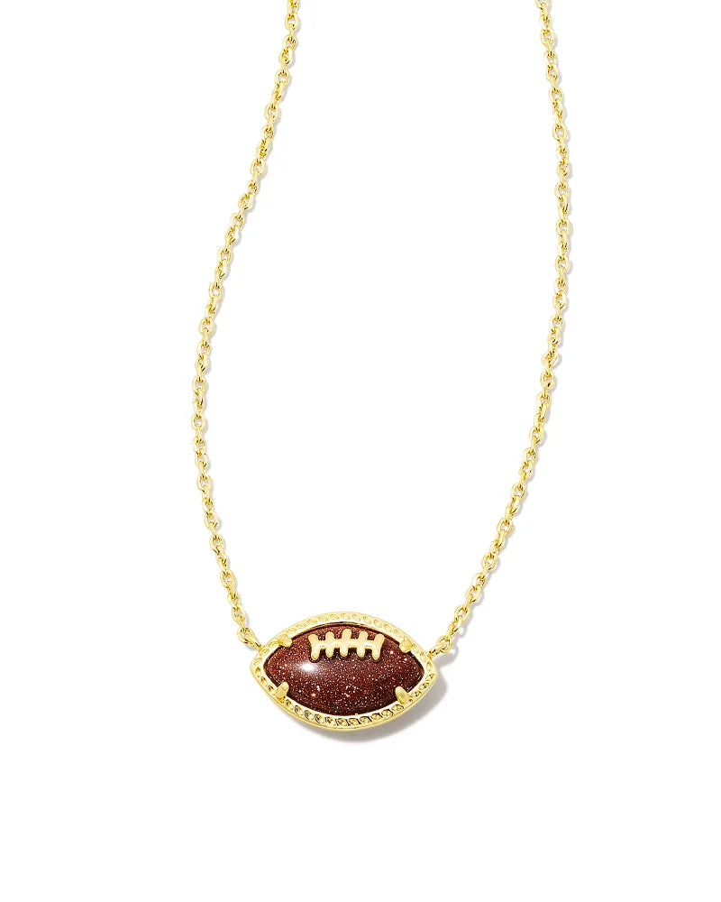 Kendra Scott Football Pendant Necklace for Women - Dainty Gold or Silver Chain Jewelry - Perfect for Game Day, Sports Fans & Casual Wear