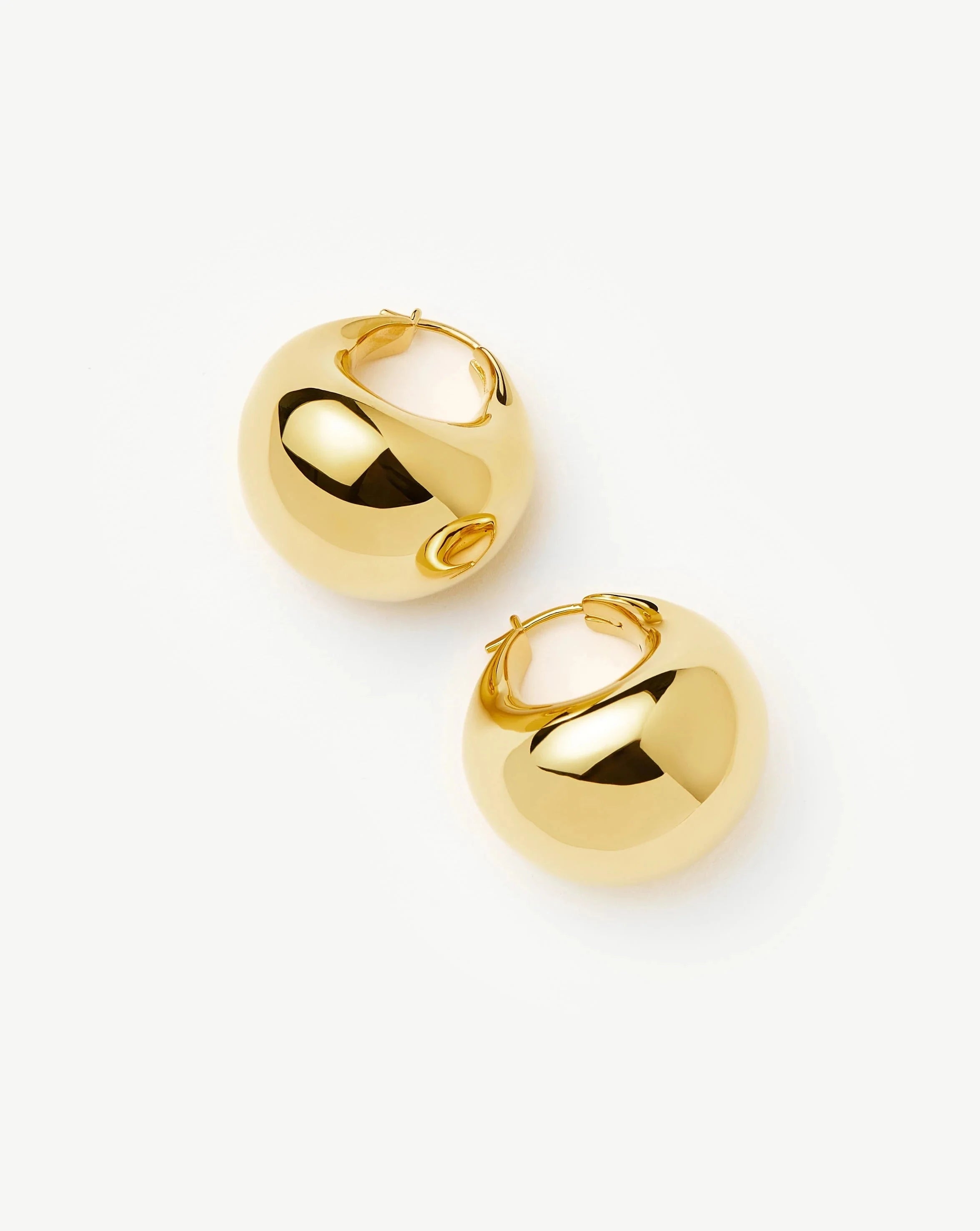 Stylish Sculptural Chubby Dome Medium Hoop Earrings - 18k Gold Plated for Women | Trendy Statement Jewelry for Parties, Weddings & Everyday Wear