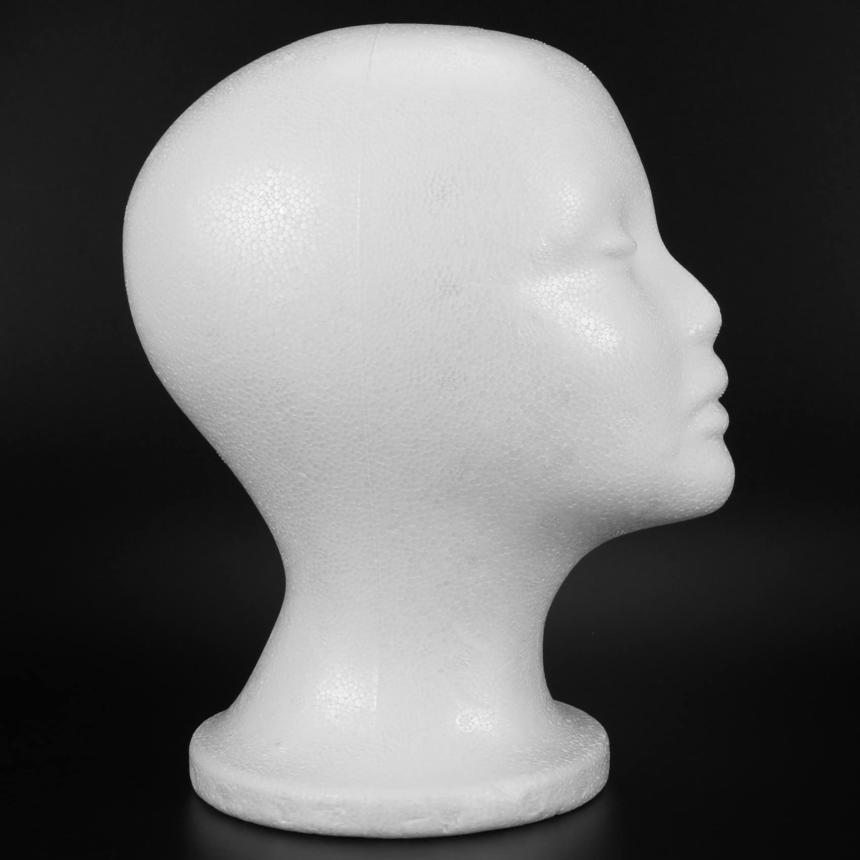 White Female Foam Mannequin Head for Hat & Wig Display - Perfect for Salon, Beauty Shop, and Home Hairstyling Practice