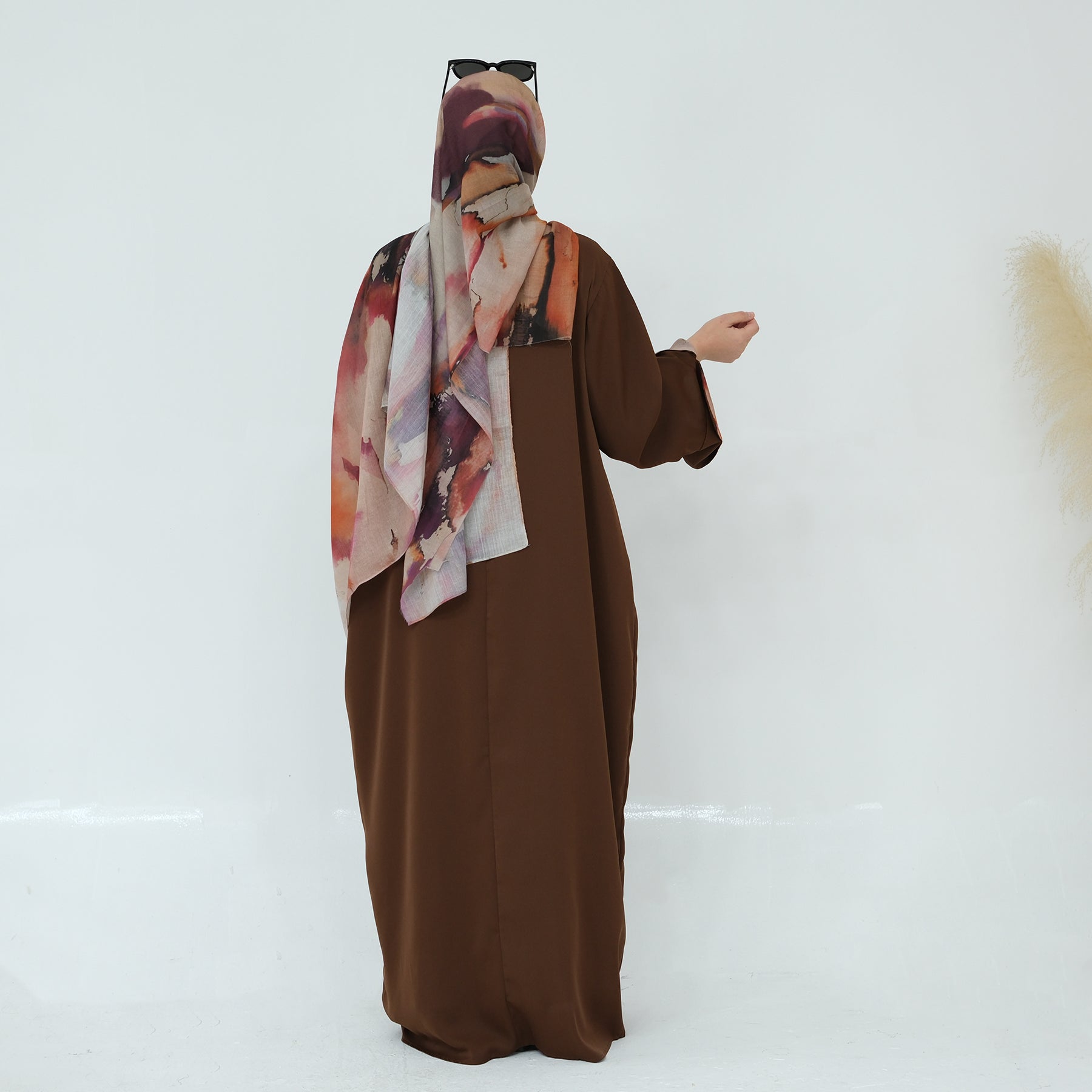 Chloe Abaya and Hijab Set - Elegant Brown Islamic Modest Dress for Women | Perfect for Prayer, Eid, and Special Occasions