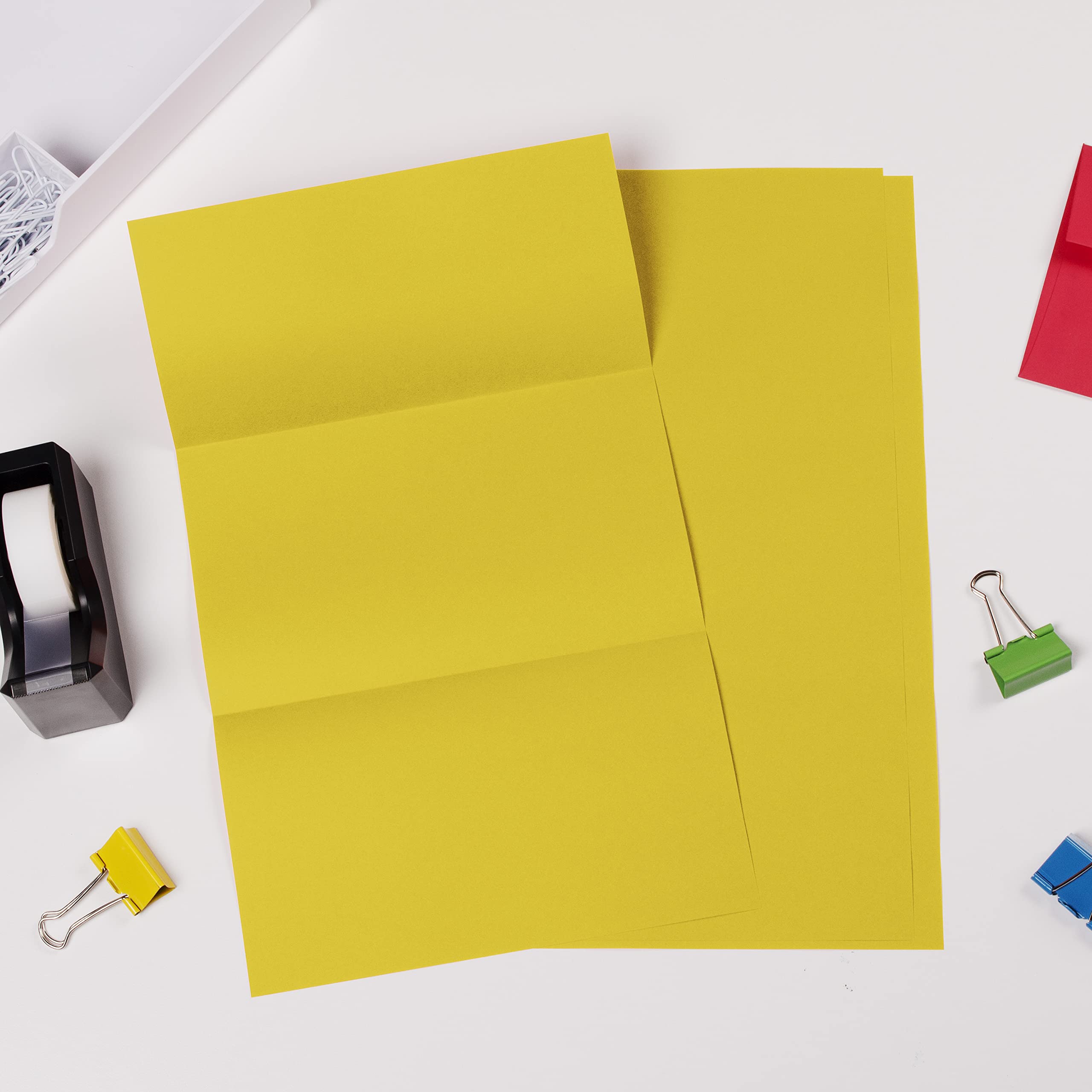 JAM PAPER Legal 65lb Cardstock - 8.5 x 14 Coverstock - 176 GSM - Yellow Recycled Paper - 50 Sheets per Pack - Perfect for Business Cards, Invitations & Craft Projects