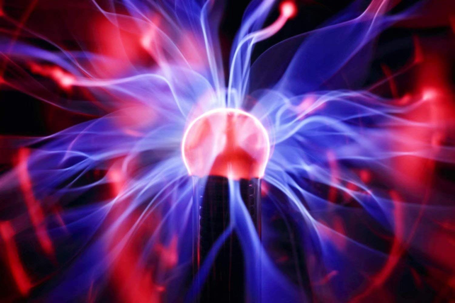 Hooyi 6 Inch Magic Plasma Ball Touch & Sound Sensitive - Lightning Globe Lamp with Nebula Effect, Science Desk Decor, Cool Night Light for Bedroom, Office, Party & STEM Gifts