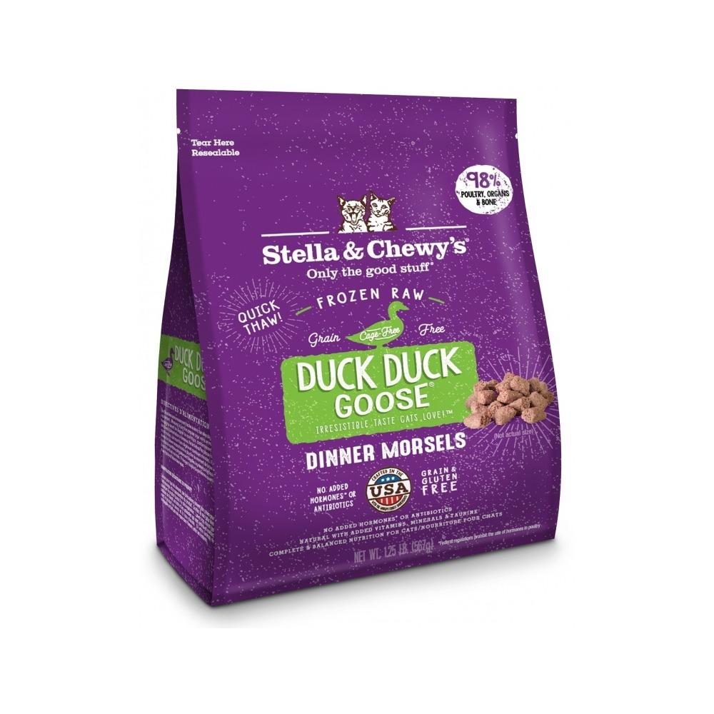 Premium Frozen Raw Duck & Goose Dinner Morsels for Cats - Grain-Free Natural Cat Food - High Protein Meal for Indoor & Outdoor Cats - Perfect for Kittens, Adults & Senior Cats - Supports Healthy Digestion & Shiny Coat - Ideal for Raw Diet, Training Treats & Mealtime Enrichment