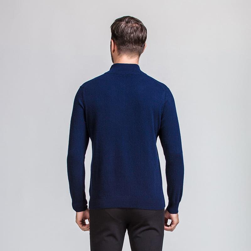 Premium Men's Cashmere Quarter Zip Pullover Sweater - Soft & Warm Winter Knitwear for Business Casual & Outdoor Activities