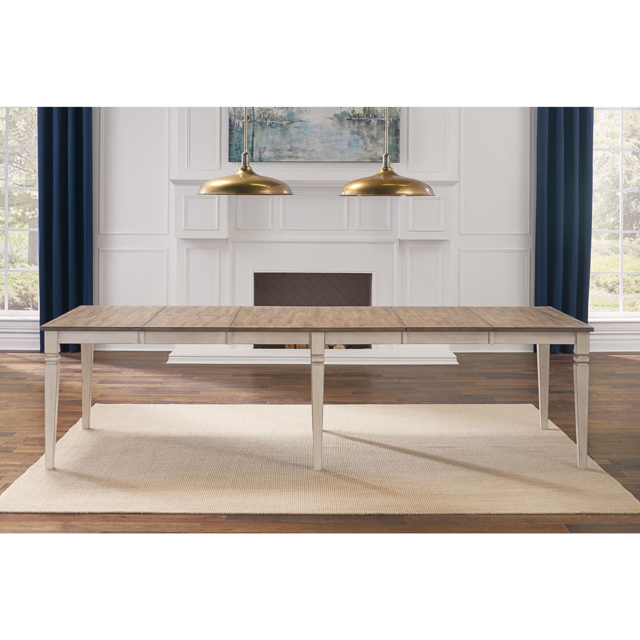 Modern Beacon Dining Table - Smoky White & Peppercorn Finish - 60-Inch Rectangle Wood Table for Dining Room - Perfect for Family Gatherings & Dinner Parties (1562008K)