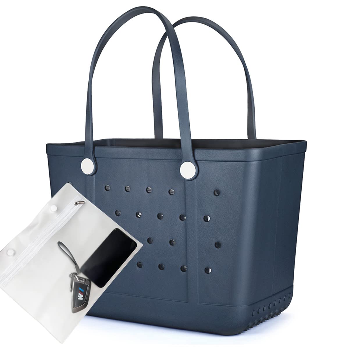 Large Waterproof Beach Tote Bag for Women - Durable Rubber Croc Style Pool Bag, Washable Open Top Carryall for Beach, Swimming, Yoga & Travel | Perfect for Vacation, Gym & Outdoor Activities