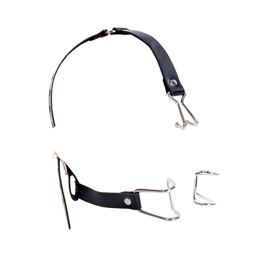 Adjustable Hook Claw Mouth Spreader & Nose Hook - BDSM Open Mouth Gag for Sex Fetish Restraints, SM Slave Harness Toy for Men & Women - Perfect for Role Play, Bondage, and Fetish Scenes