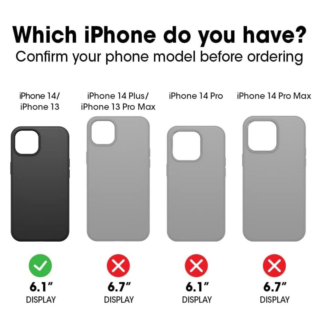 Defender Case for iPhone 14 & iPhone 13 - 6.1 Inch Screenless Protective Phone Cover (Black) - Perfect for Outdoor Activities, Sports & Daily Protection