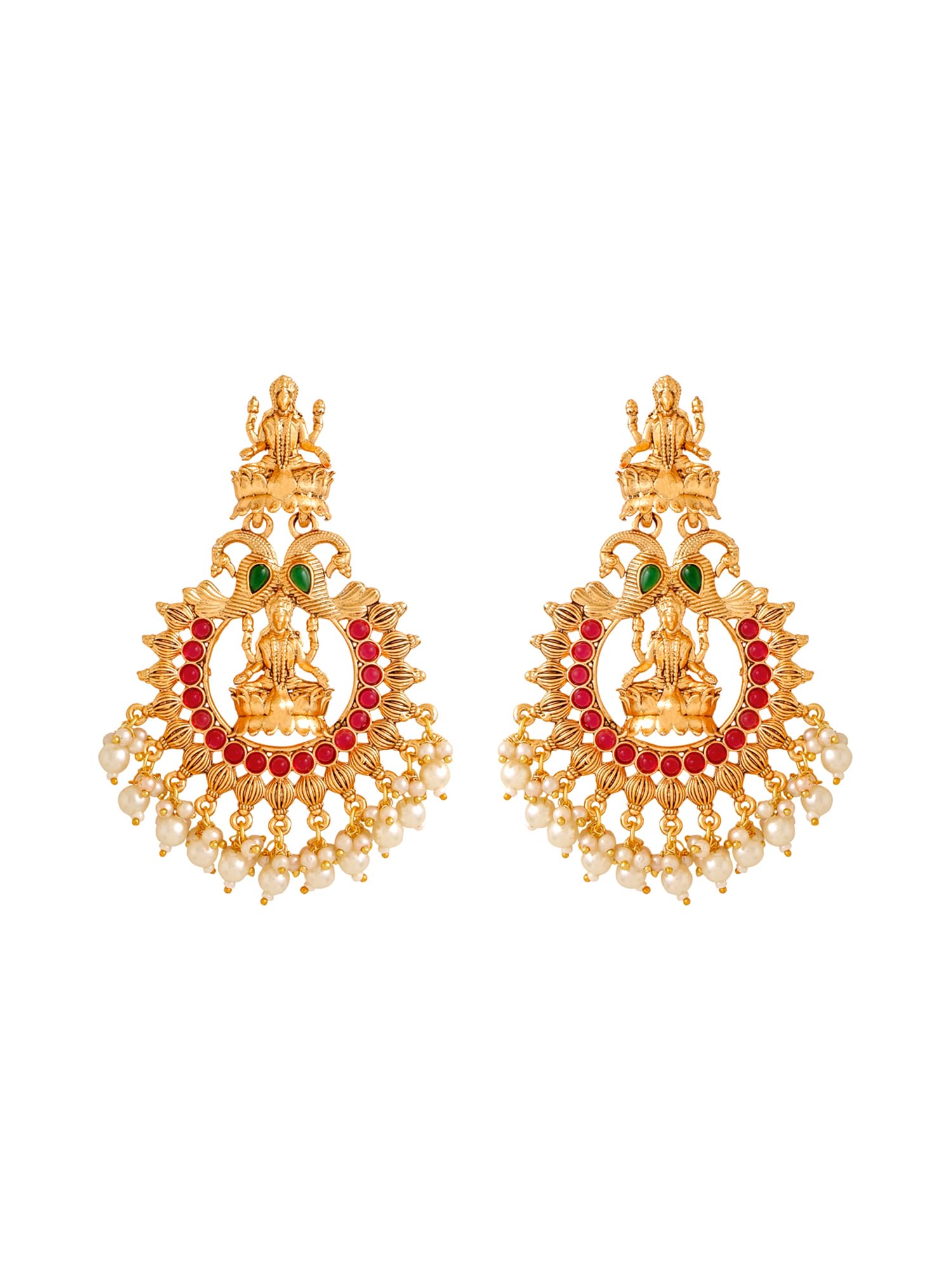 Gold Plated Yellow Chimes Earrings for Women - Traditional Chandbali Beaded Drop Temple Jewelry | Perfect Birthday Gift for Girls & Anniversary Present for Wife | Wedding, Party & Festival Accessories