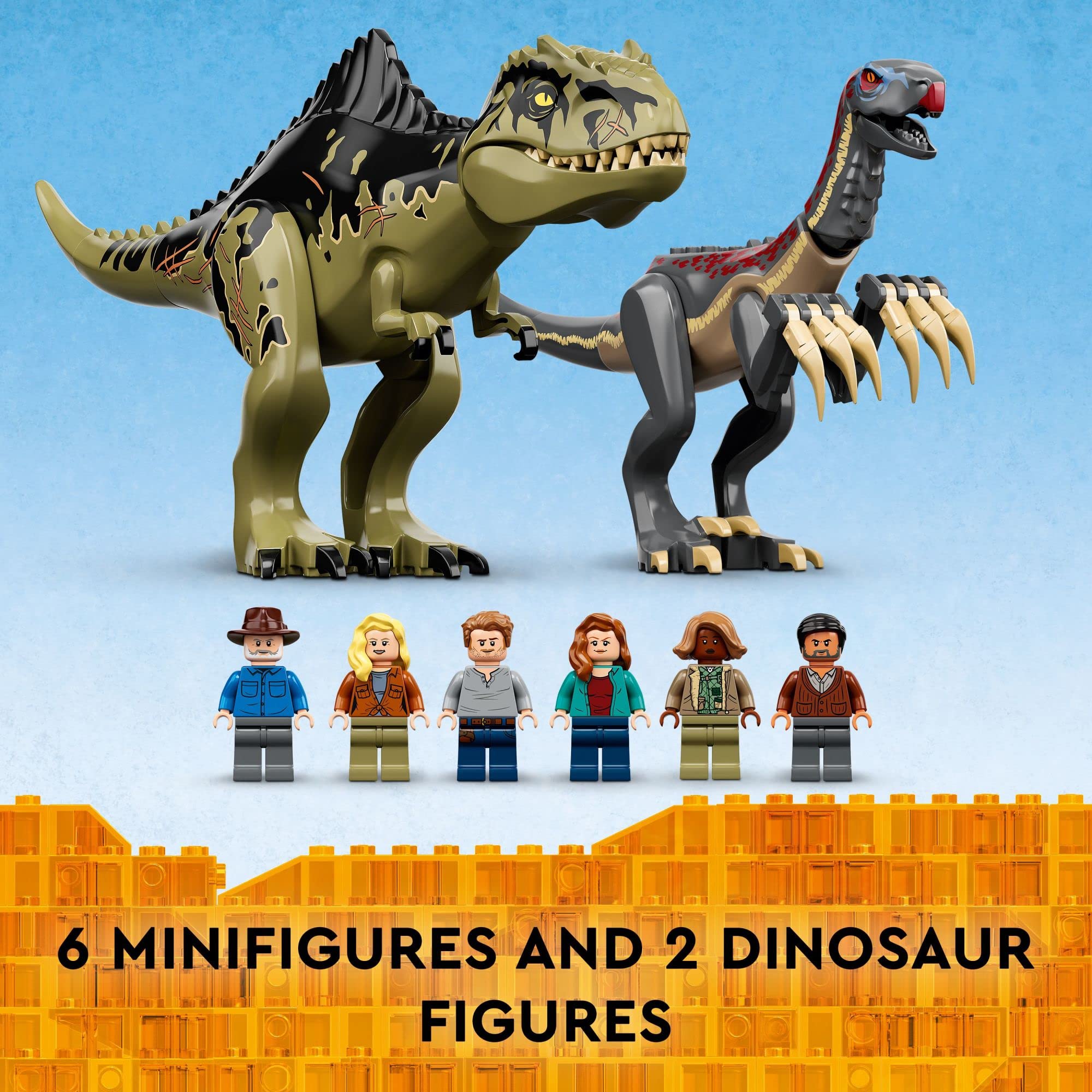 LEGO Jurassic World Giganotosaurus & Therizinosaurus Attack 76949 Dinosaur Building Set with 2 Dinosaur Figures, ATV Vehicle, Helicopter & Garage - Creative Construction Toy Gift for Kids, Boys & Girls - Perfect for Jurassic Park Play Scenes and Dinosaur Adventure Storytelling