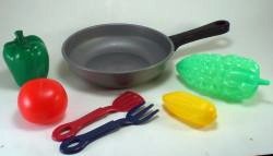 Play Food in Fry Pan Kitchen Toy Set - Pretend Cooking Toy for Kids - Fun Educational Role Play for Toddlers & Preschoolers - Perfect for Home, Classroom & Playroom
