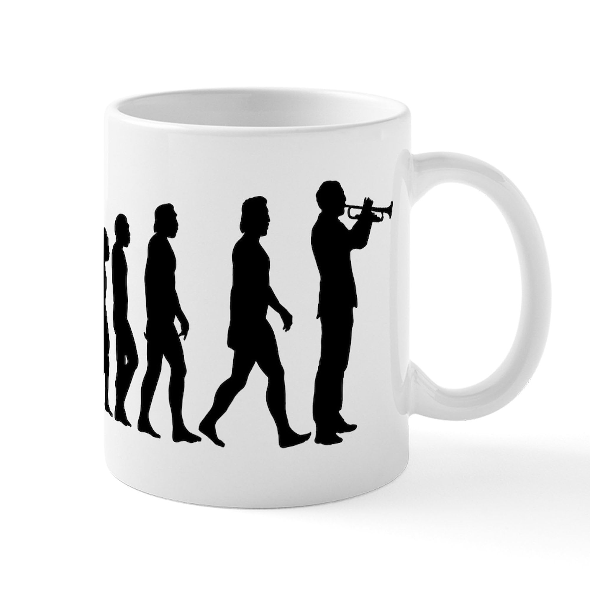 11 oz (325 ml) Ceramic Coffee Mug - Evolution Trumpet Design by CafePress | Perfect for Home, Office & Gifts