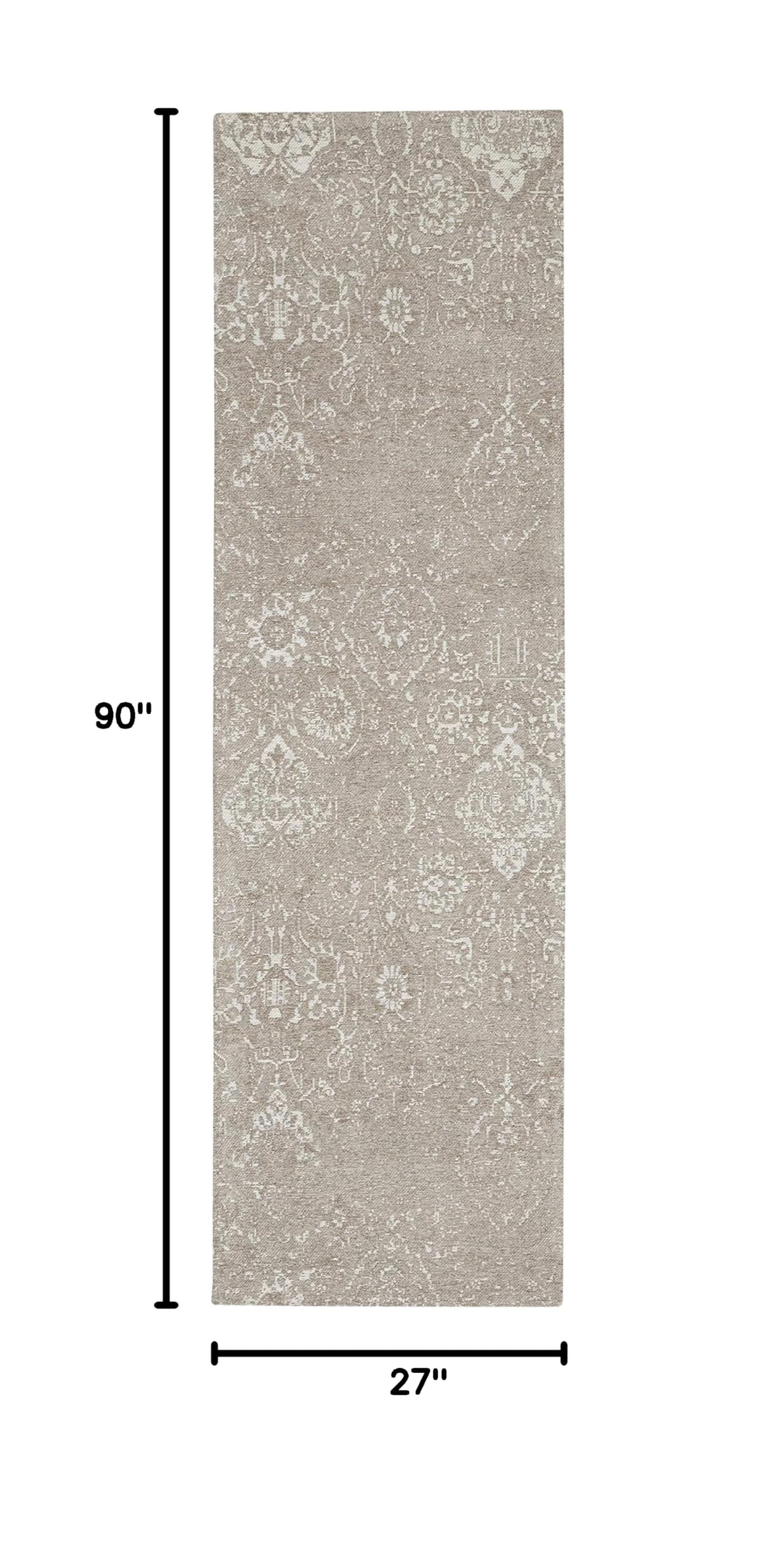 Nourison Damask Farmhouse Light Grey 2'3