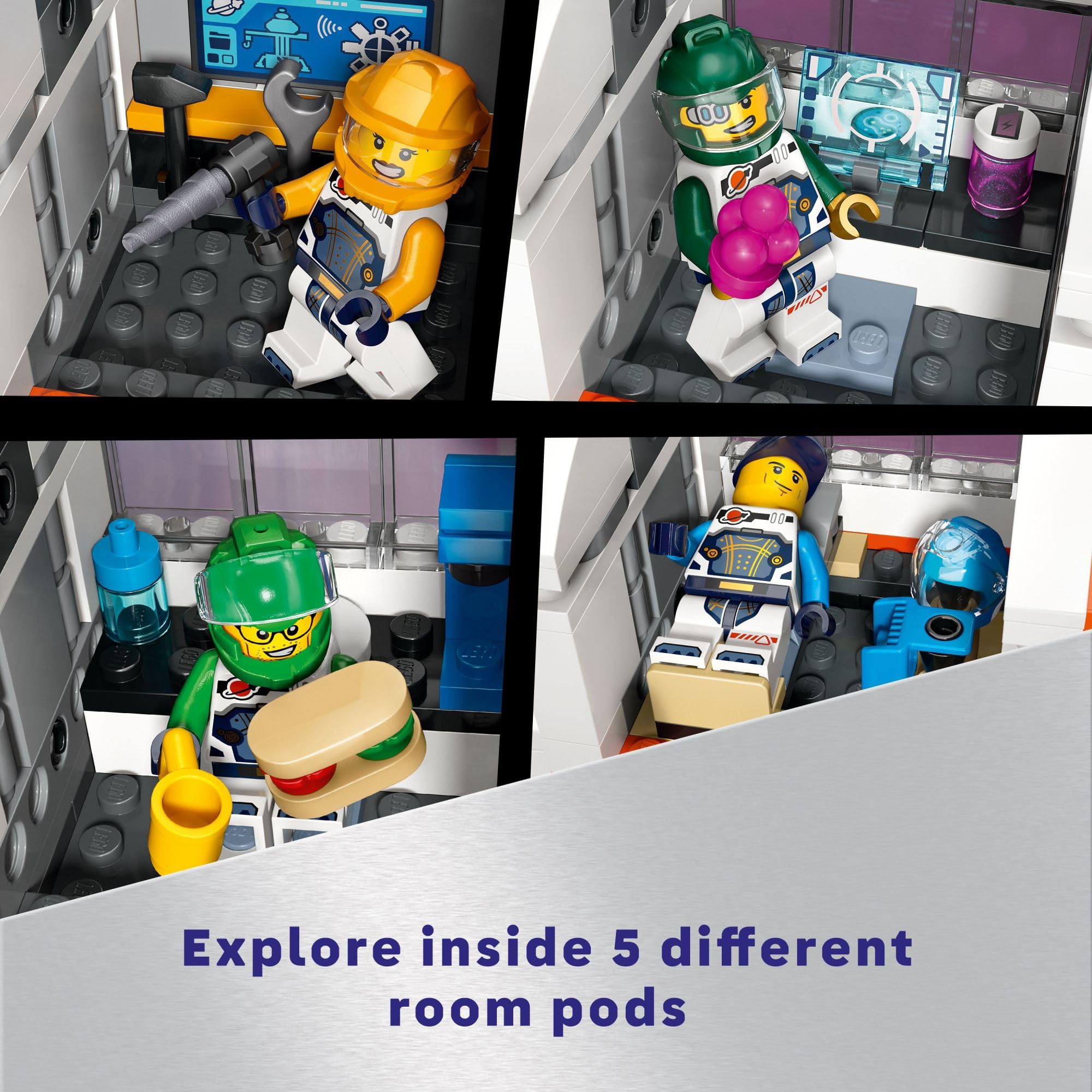 LEGO City Modular Space Station STEM Building Toy with 6 Astronaut Minifigures - Educational Science Exploration Set for Kids Ages 7+ | Perfect Gift for Boys & Girls | Creative Play & STEM Learning Activity