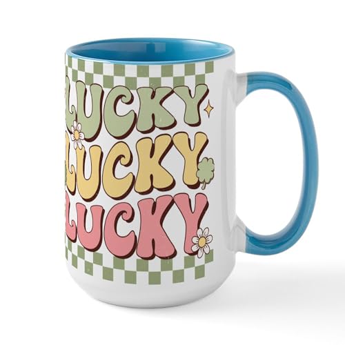 White/Blue Inside - St Patrick'S Day Lucky Mugs