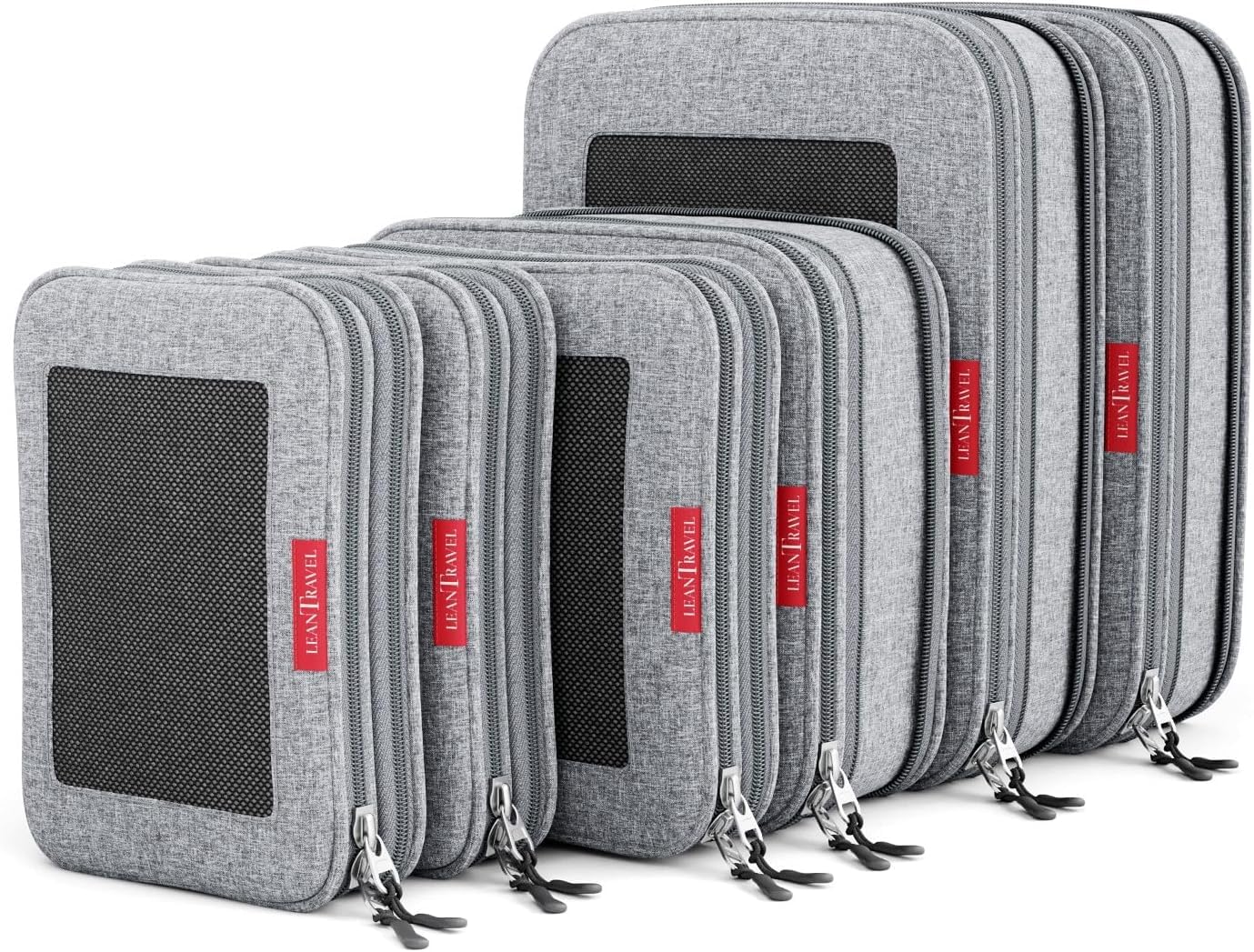 Premium Compression Packing Cubes for Travel Organizers - Double Zipper Design by LeanTravel | Perfect for Suitcase Organization & Efficient Packing