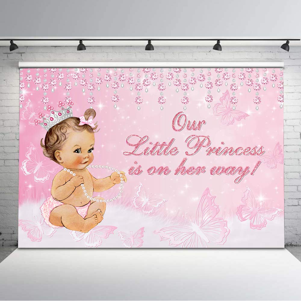 **Avezano 8x6ft Pink Princess Butterfly Baby Shower Backdrop - Ethnic Little Princess Photo Background, Vinyl Pink Butterfly Decor for Girls' Baby Shower, Birthday Party & Nursery Decor**    (Note: The original title was already in English, so no translation was needed. I optimized it for SEO by improving readability, adding relevant keywords, and including usage scenarios like 