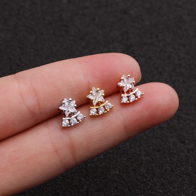20G Cartilage Tiny Stud Earrings - Dainty Star Stud Earrings for Women | HSPJ1954 | Perfect for Everyday Wear, Parties & Gifts