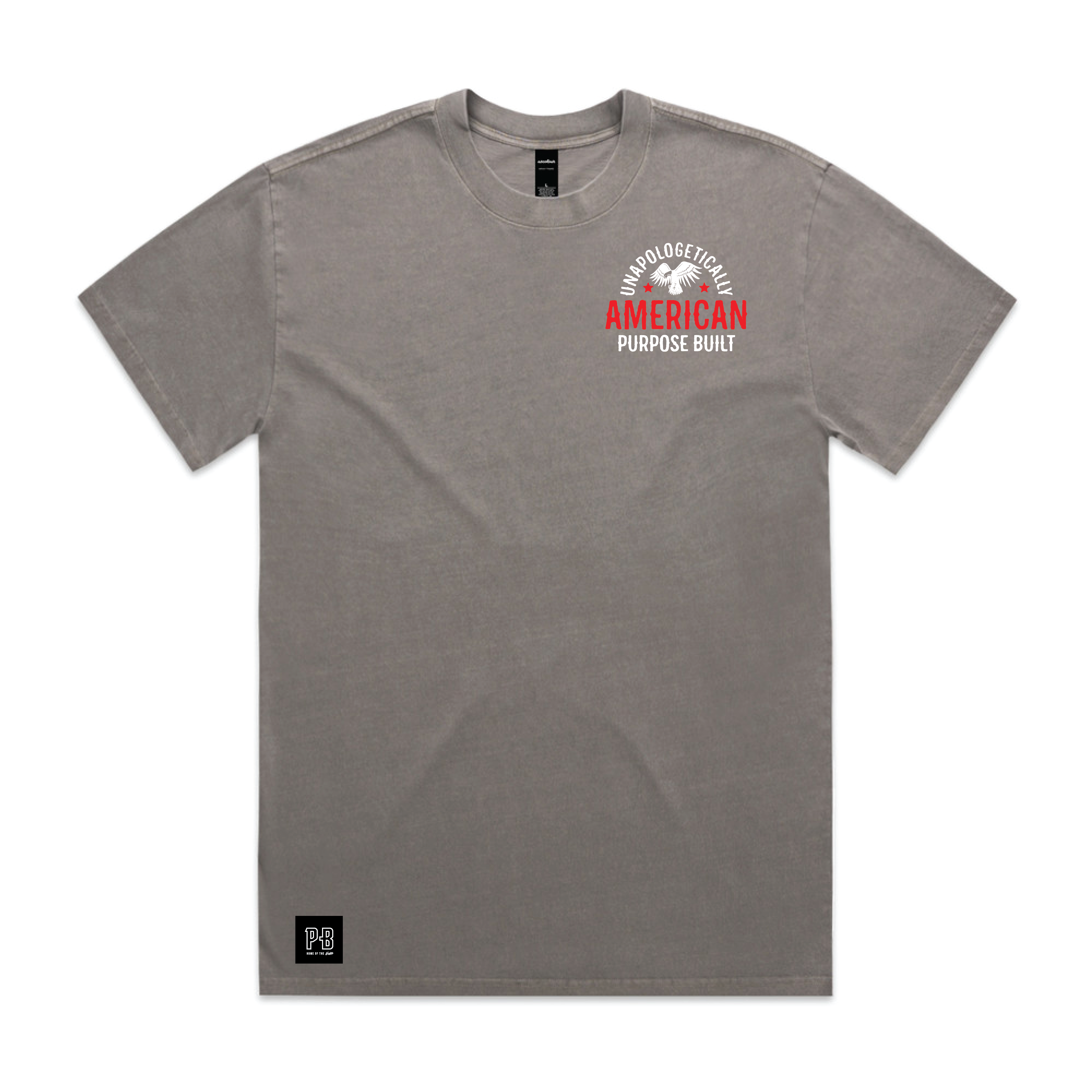 Unapologetically American T-Shirt - Heavyweight Faded Grey Cotton Tee for Men & Women | Patriotic Casual Wear for Everyday & Fourth of July Celebrations