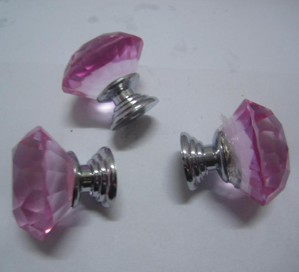 30mm Crystal Glass Cabinet Knobs - Pack of 8 Pink Drawer Pulls for Dresser, Wardrobe & Furniture Hardware | Elegant Home Decor Upgrade for Bedroom, Kitchen & Closet Organization