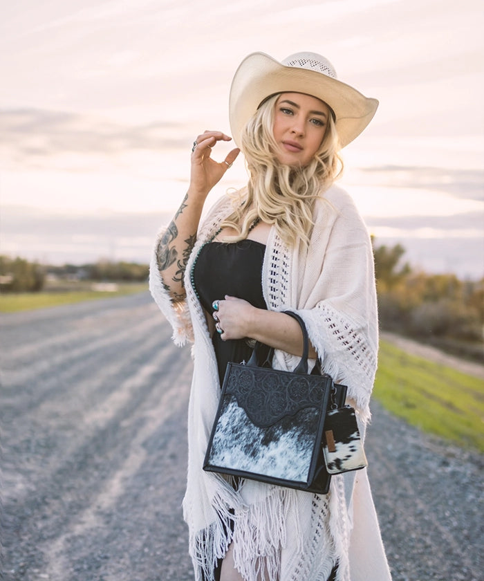Trinity Ranch Embossed Floral Concealed Carry Tote Bag for Women - Stylish CCW Purse with Hidden Gun Pocket - Perfect for Everyday Carry, Travel & Personal Protection