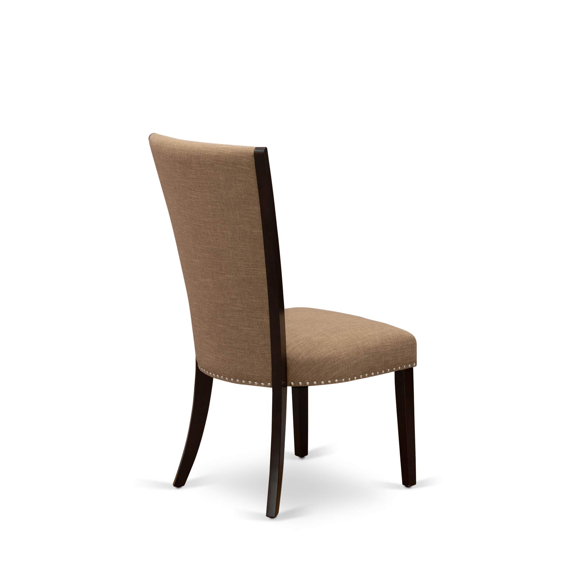 East West Furniture 3-Piece Kitchen Table Set with Butterfly Leaf - Rectangle Dining Table & 2 Light Sable Linen Parson Chairs, 32x54 Inch, Mahogany - Perfect for Small Spaces, Breakfast Nooks & Cozy Dining Areas