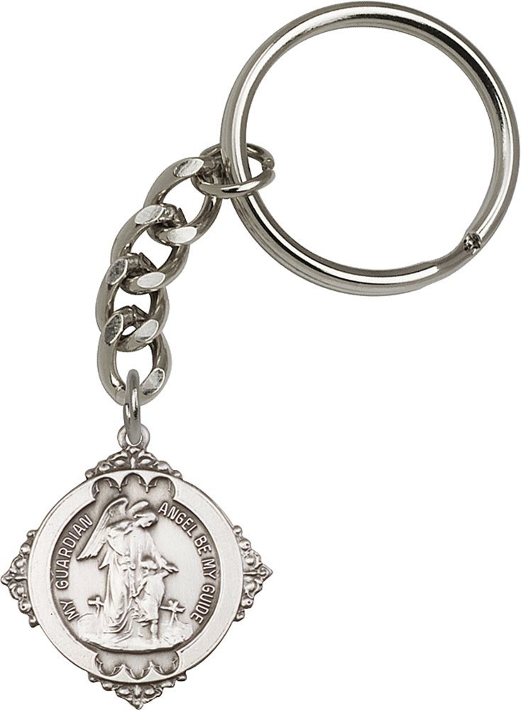 Guardian Angel Keychain Pendant - Antique Silver Jewelry for Protection & Gifts | Made in USA | Perfect for Keychains, Bags, Backpacks & Spiritual Gifts