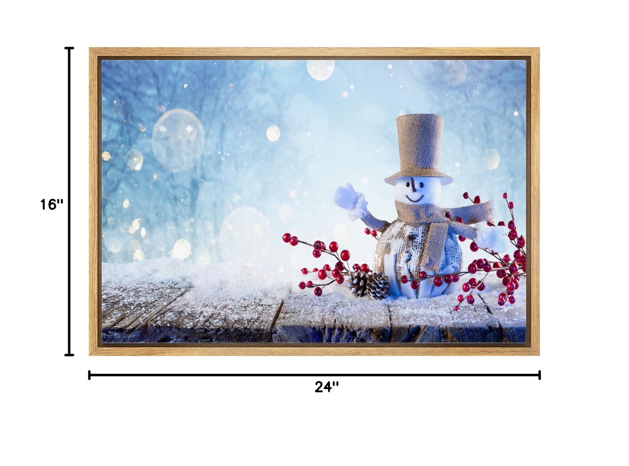 Wall26 Framed Canvas Wall Art - Merry Christmas Pictures, Home Wall Decorations for Bedroom, Living Room, Office, Canvas Prints - 16