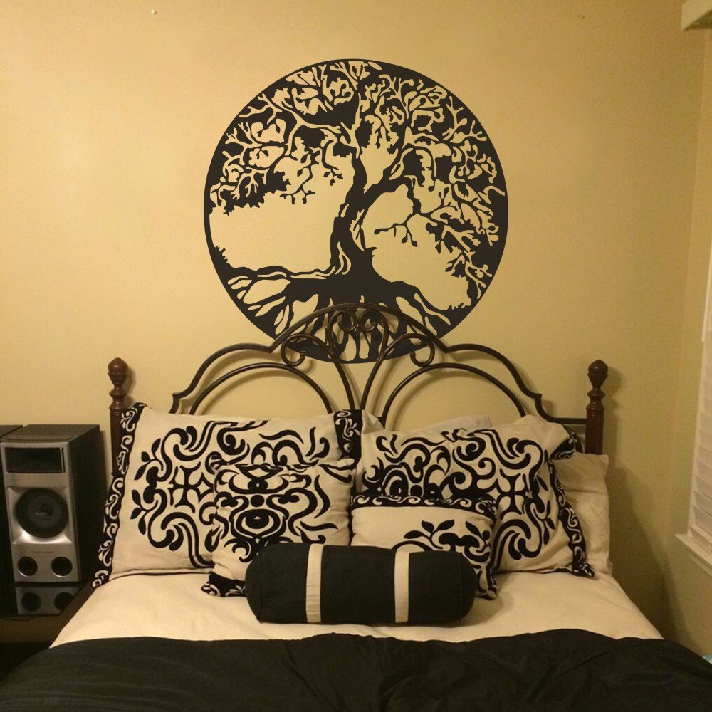 Celtic Tree of Life Vinyl Wall Art Sticker - Black 20x20 Inch Decorative Decal for Living Room, Dining Room, Bedroom - Perfect for Home Decor, Nursery, Office & Gift Giving