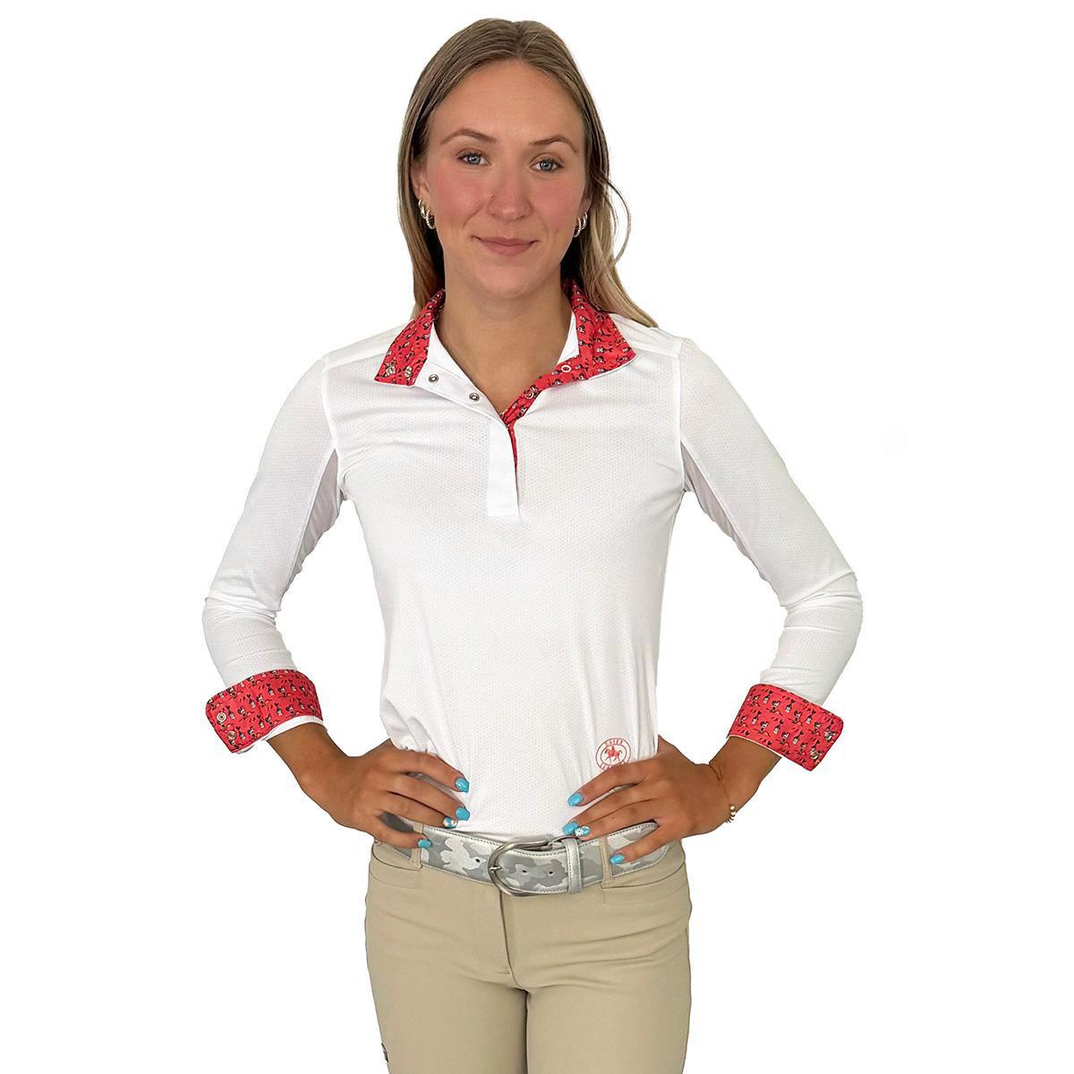 Essex Classics Women's Cock a Doodle Do Talent Yarn Straight Collar Show Shirt - Elegant Blouse for Office, Party & Special Occasions