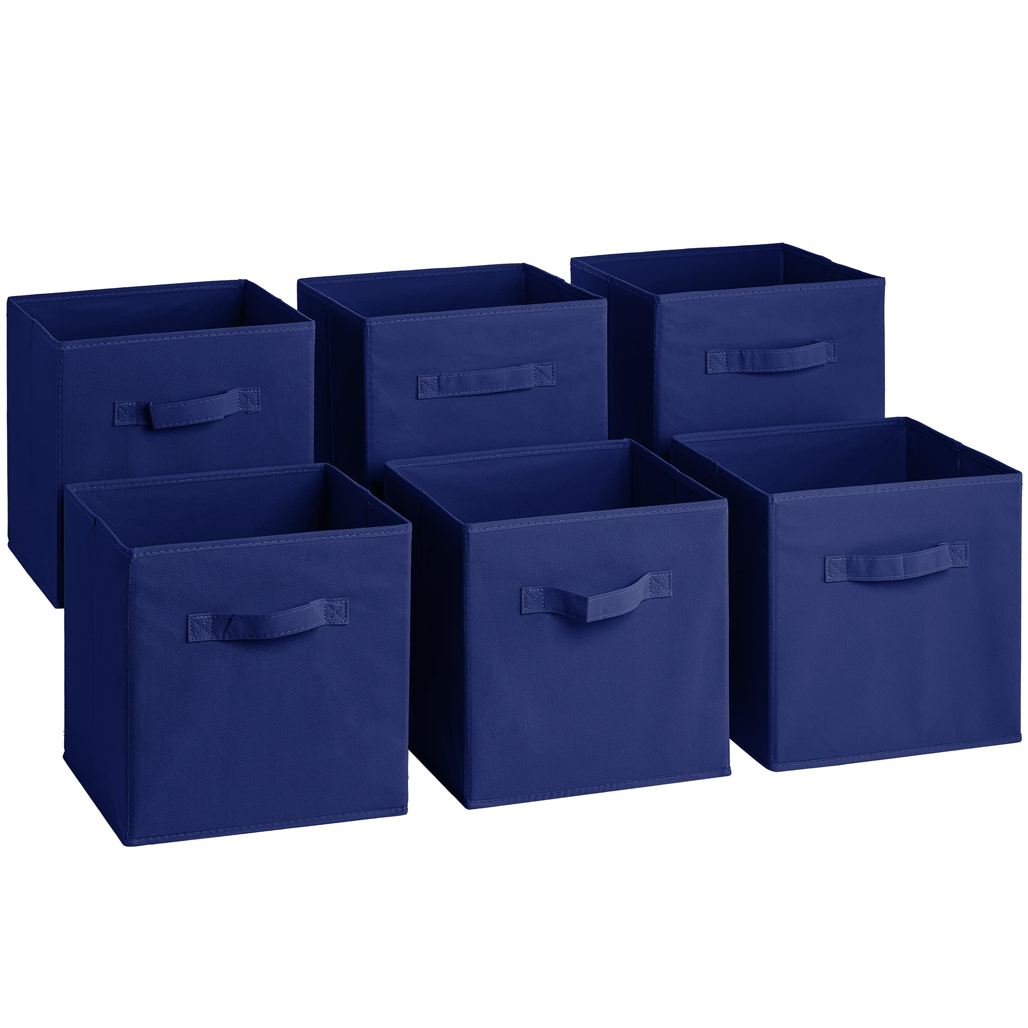 Sorbus Foldable Storage Cubes - 6 Pack Fabric Bins with Dual Handles for Closet, Pantry, Nursery, Playroom Organization - 11 Inch Collapsible Storage Baskets (Royal Blue) - Perfect for Toys, Books, Blankets & Home Organization