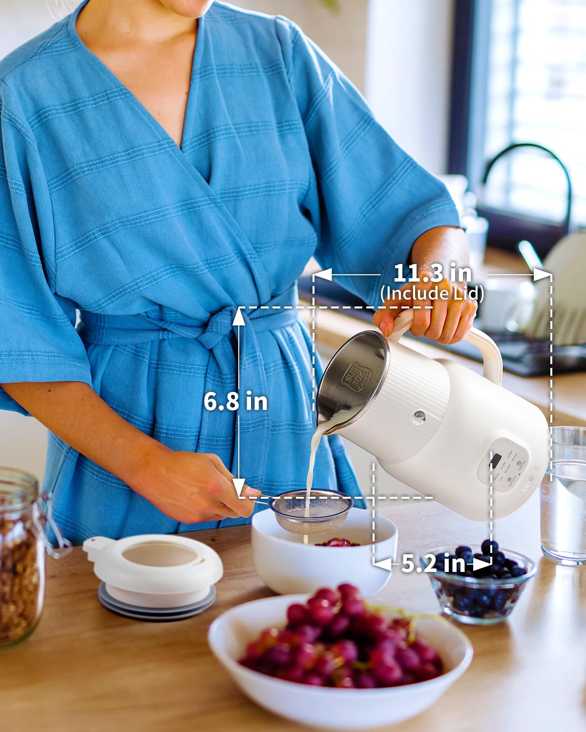 6-in-1 Automatic Nut Milk Maker Blender - 20oz for Homemade Almond, Soy, Oat, Coconut & Plant-Based Milks | Non-Dairy Beverage Machine with Delay Start, Keep Warm, Boil Water & Self-Cleaning | Perfect for Vegan, Keto & Healthy Lifestyles | Kitchen Essential for Smoothies, Lattes & Creamy Drinks