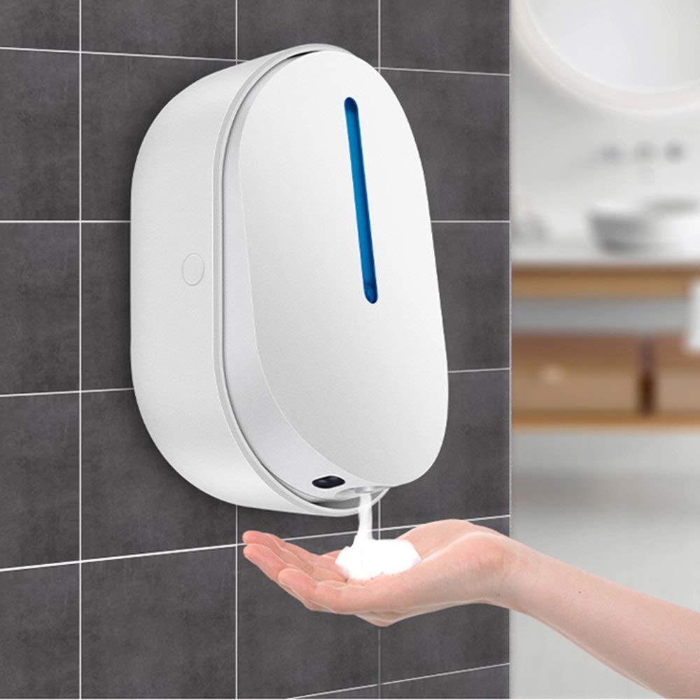 Automatic Induction Foam Soap Dispenser - White Wall-Mounted Touchless Hand Sanitizer Bottle for Bathroom, Kitchen & Office (12.2cm) - Hygienic No-Touch Soap Dispenser for Home & Commercial Use