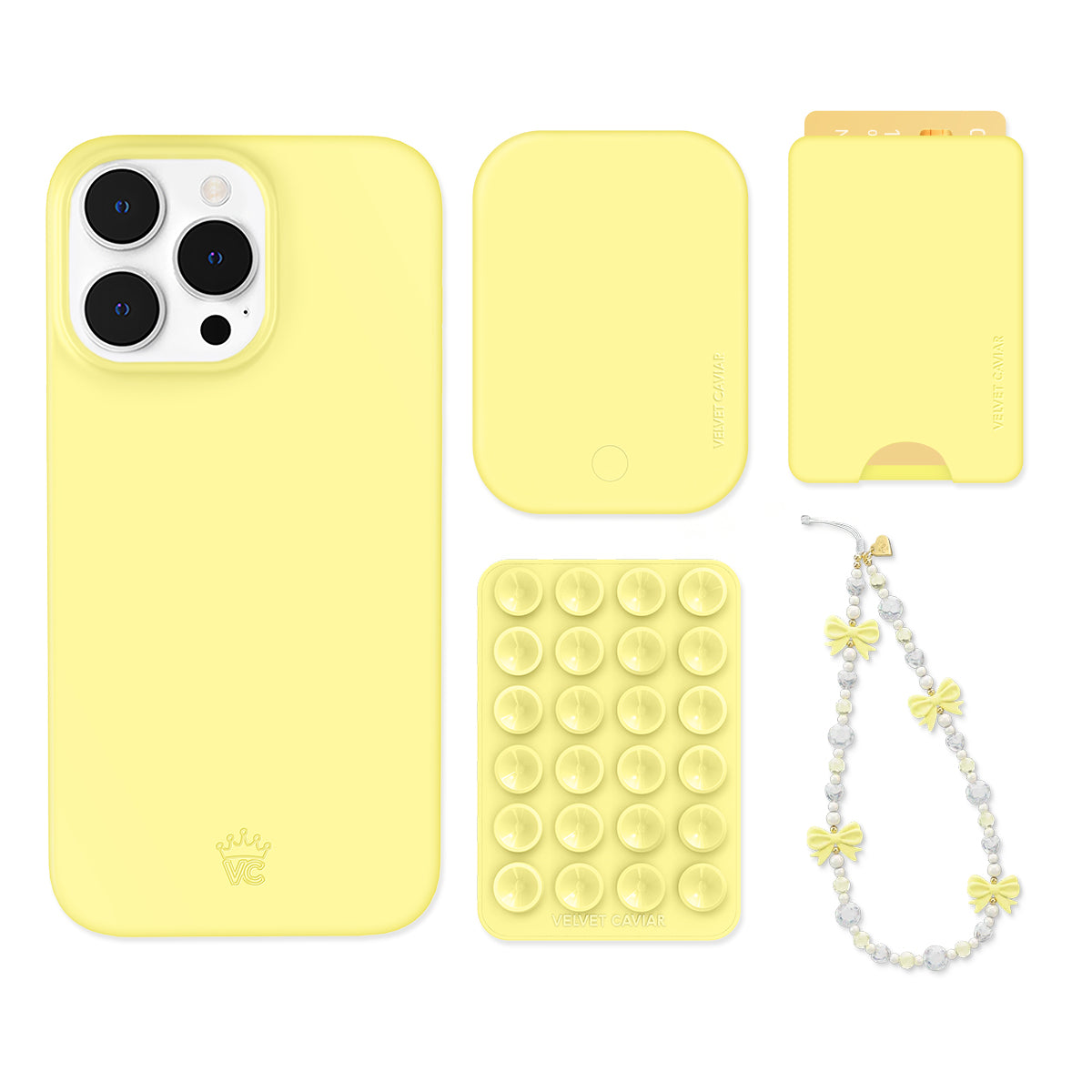 Butter Yellow iPhone Case with Wallet Holder - Slim Protective Cover for iPhone 13/14/15 - Perfect for Everyday Use & Travel Accessories