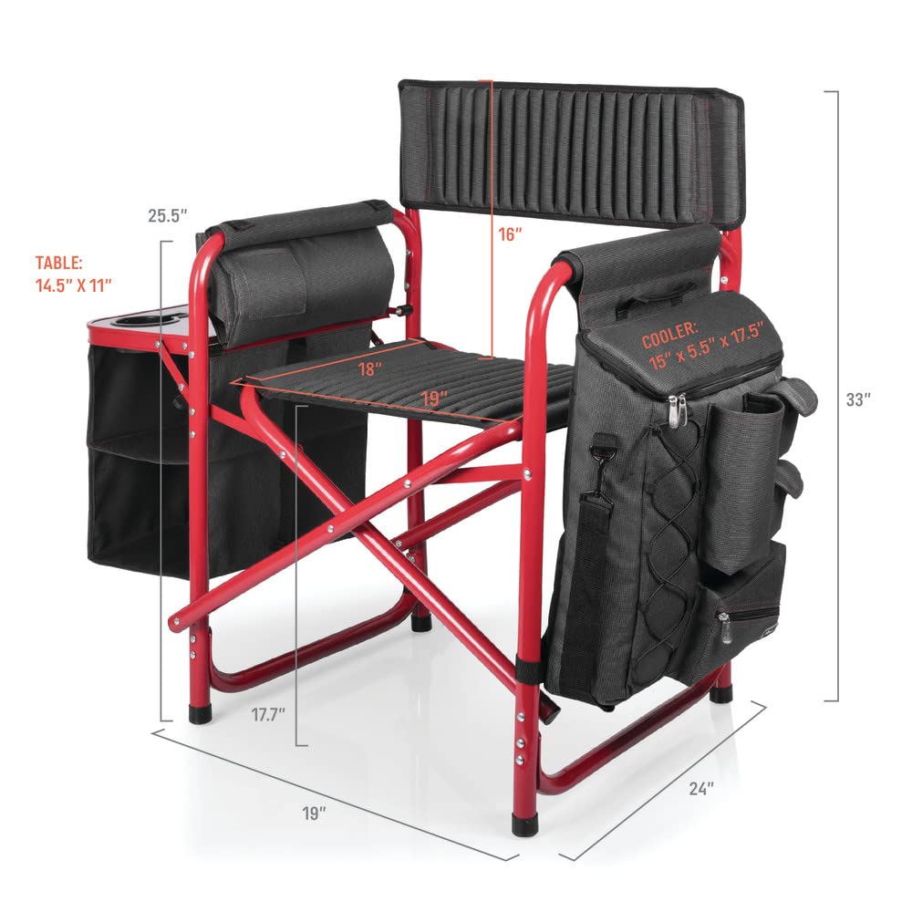 PICNIC TIME NCAA Maryland Terrapins Fusion Camping Chair with Side Table & Soft Cooler - Portable Outdoor Folding Chair for Beach, Lawn, Tailgating, and Backyard Relaxation - Heavy Duty Camping Chairs for Adults