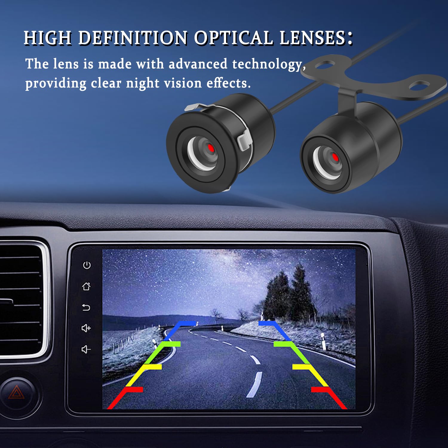 Universal 170° Wide Angle Backup Camera for Car SUV RV Truck - IP68 Waterproof, HD Night Vision, Flush Mount Reversing Parking System (12V/24V Compatible) | Perfect for Safe Parking, Reversing & Night Driving