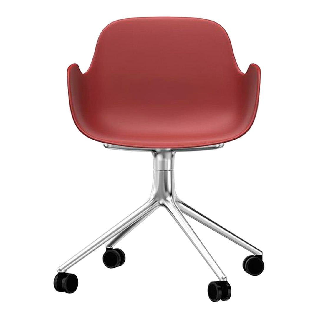 Modern Form Armchair with 4-Wheel Swivel Base - Ergonomic Office Chair for Home & Workspace - Perfect for Desks, Living Rooms, and Study Areas