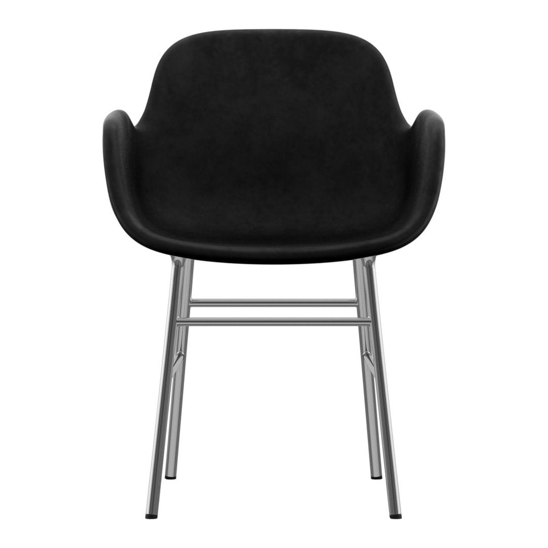 Modern Form Armchair with Sturdy Metal Legs & Soft Upholstery - Perfect for Living Room, Office, or Reading Nook