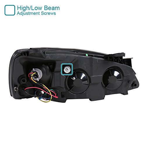 Spec-D Tuning Black Dual Halo Projector Headlights + LED Fog Lamps - Compatible with Pontiac G6 (Left & Right Pair) | High-Performance Lighting for Night Driving & Custom Car Upgrades
