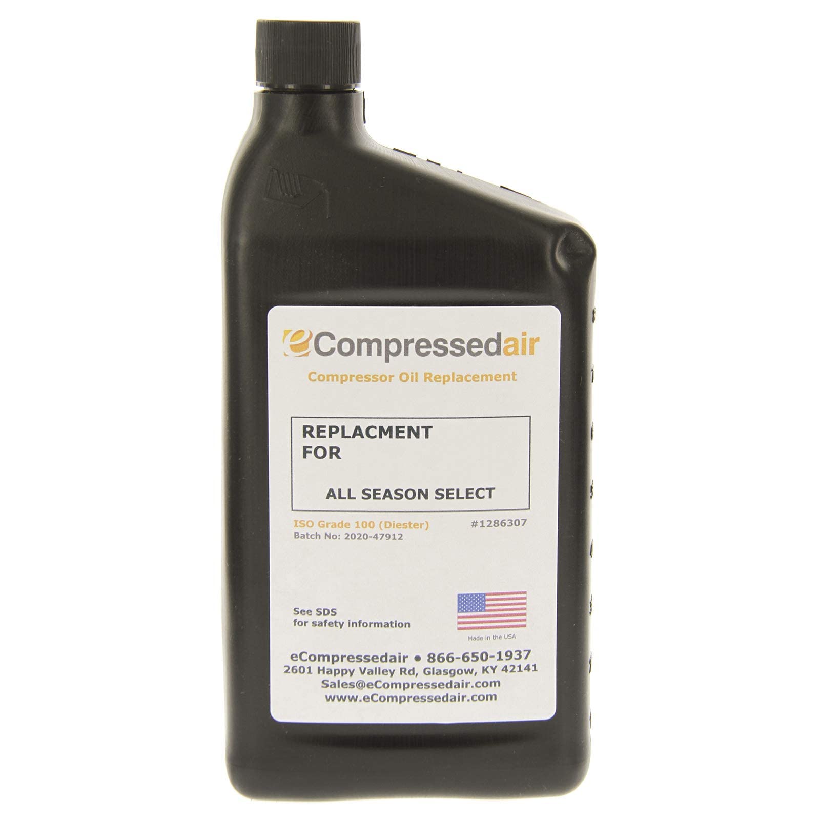 Ingersoll Rand T-30 Select Compressor Oil 1 Quart - Premium Aftermarket Replacement Lubricant for Air Compressors | Extends Equipment Life | Ideal for Industrial, Automotive & HVAC Systems