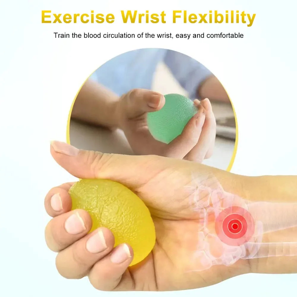 Silicone Hand Grip Strengthener Ball - Egg Shape Stress Relief & Finger Exercise Tool for Men & Women - Gym, Fitness, Office & Home Workout Accessory