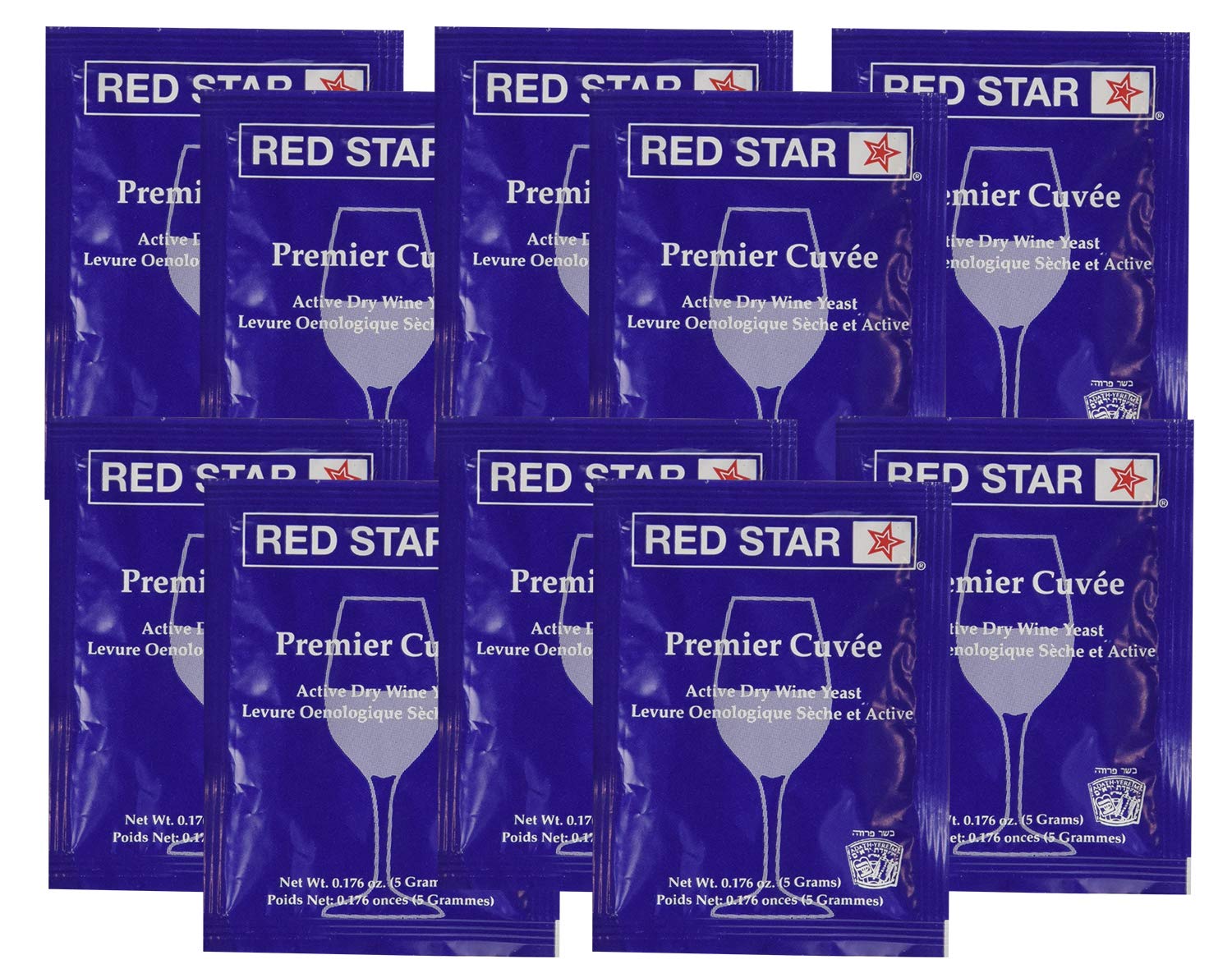 Red Star Premier Cuvee Yeast - 10 Packets of High Quality Wine Yeast for Home Brewing & Winemaking | Perfect for Fermenting Grapes, Fruits & Craft Beverages