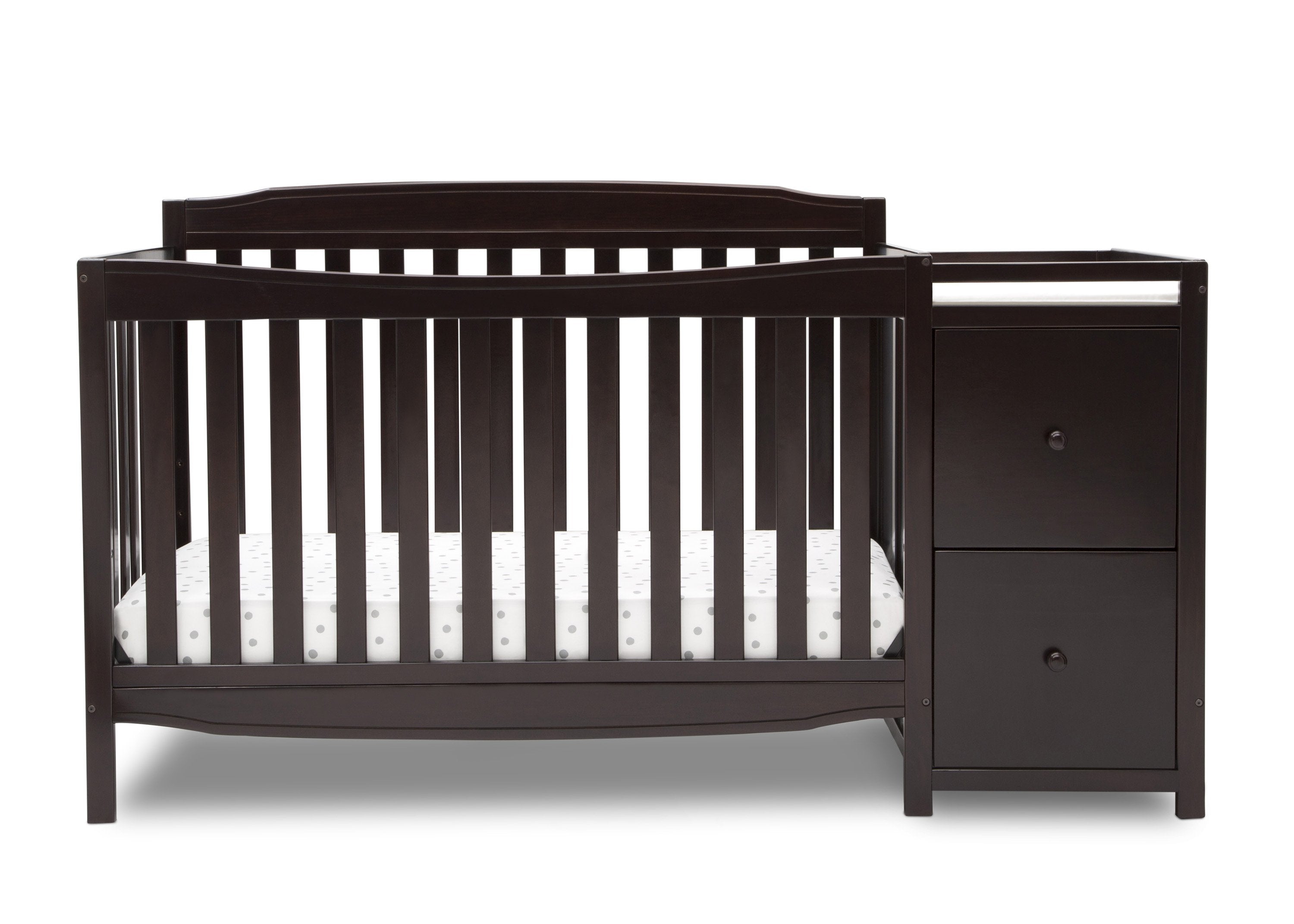 6-in-1 Convertible Mason Crib with Changer - Baby Nursery Essentials for Newborn to Toddler | Perfect for Small Spaces & Modern Nurseries