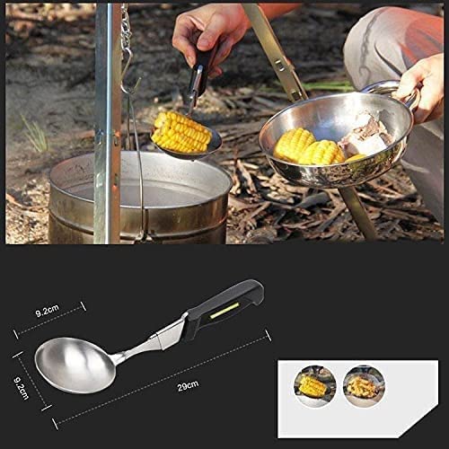 Premium Stainless Steel BBQ Grill Tools Set with Blacklight - 6-Piece Grilling Utensils for Men & Women (Includes Carrying Case) - Perfect for Outdoor Camping, Backyard Cookouts, and Indoor Kitchen Use