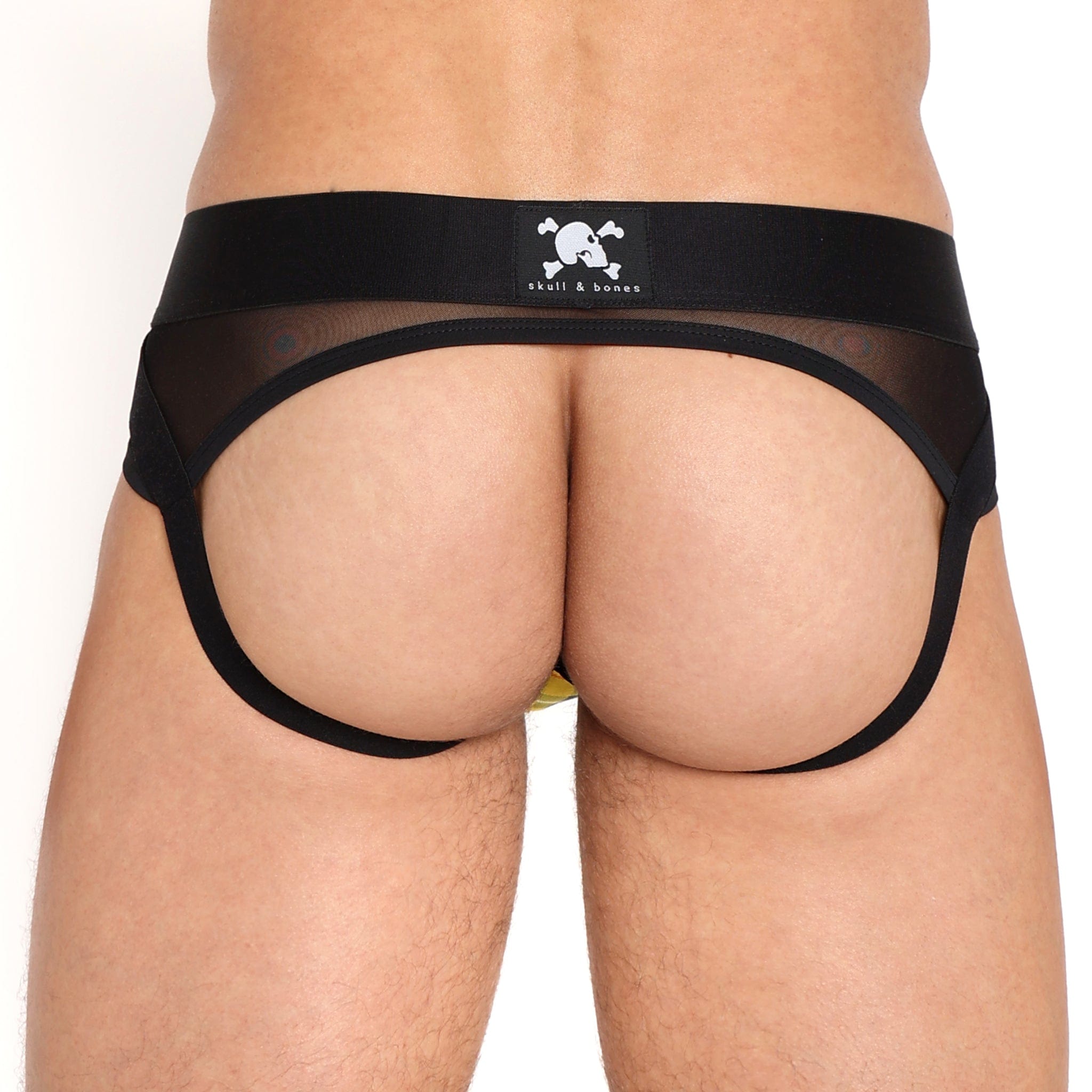 Yellow Tartan Sheer Mesh Y Jock Strap - Comfortable Men's Underwear for Sports, Gym & Fitness Workouts - Breathable Support for Running, Cycling & Active Lifestyles