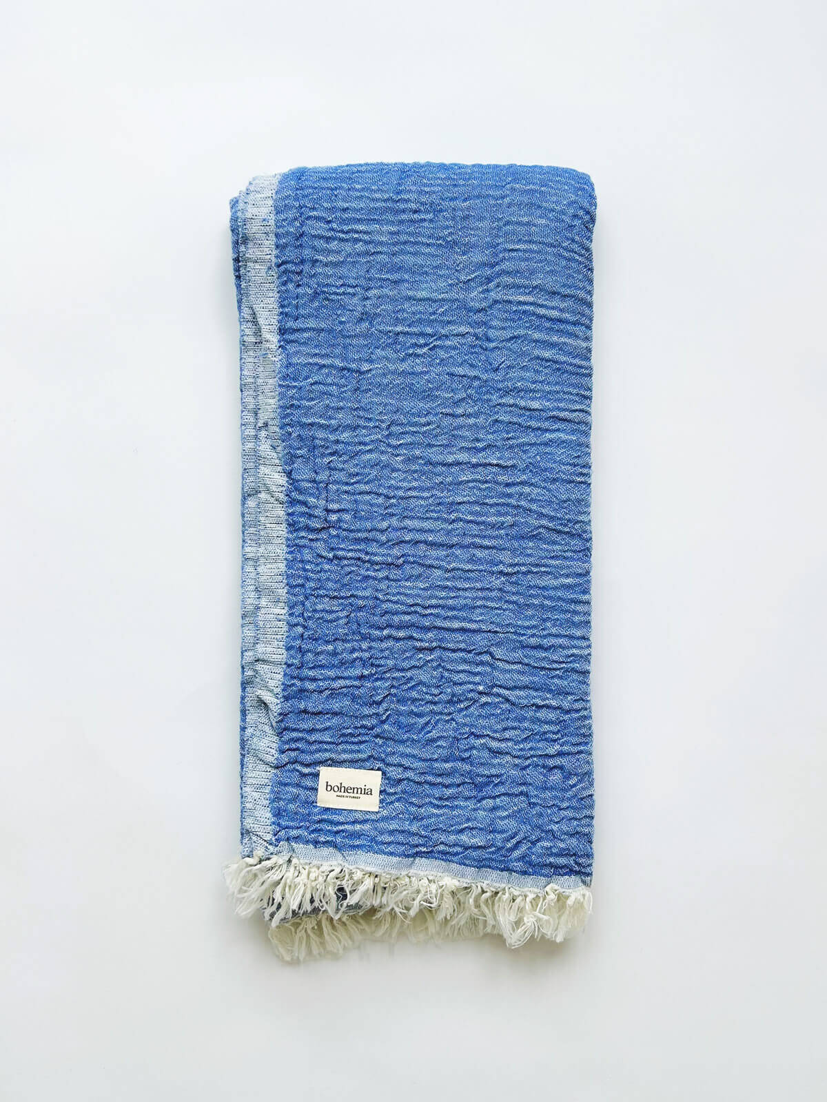 Premium Samos Hammam Towel - Soft & Absorbent Turkish Bath Towel for Spa, Beach, and Travel | Lightweight & Quick-Drying in Sea Blue & Sky White