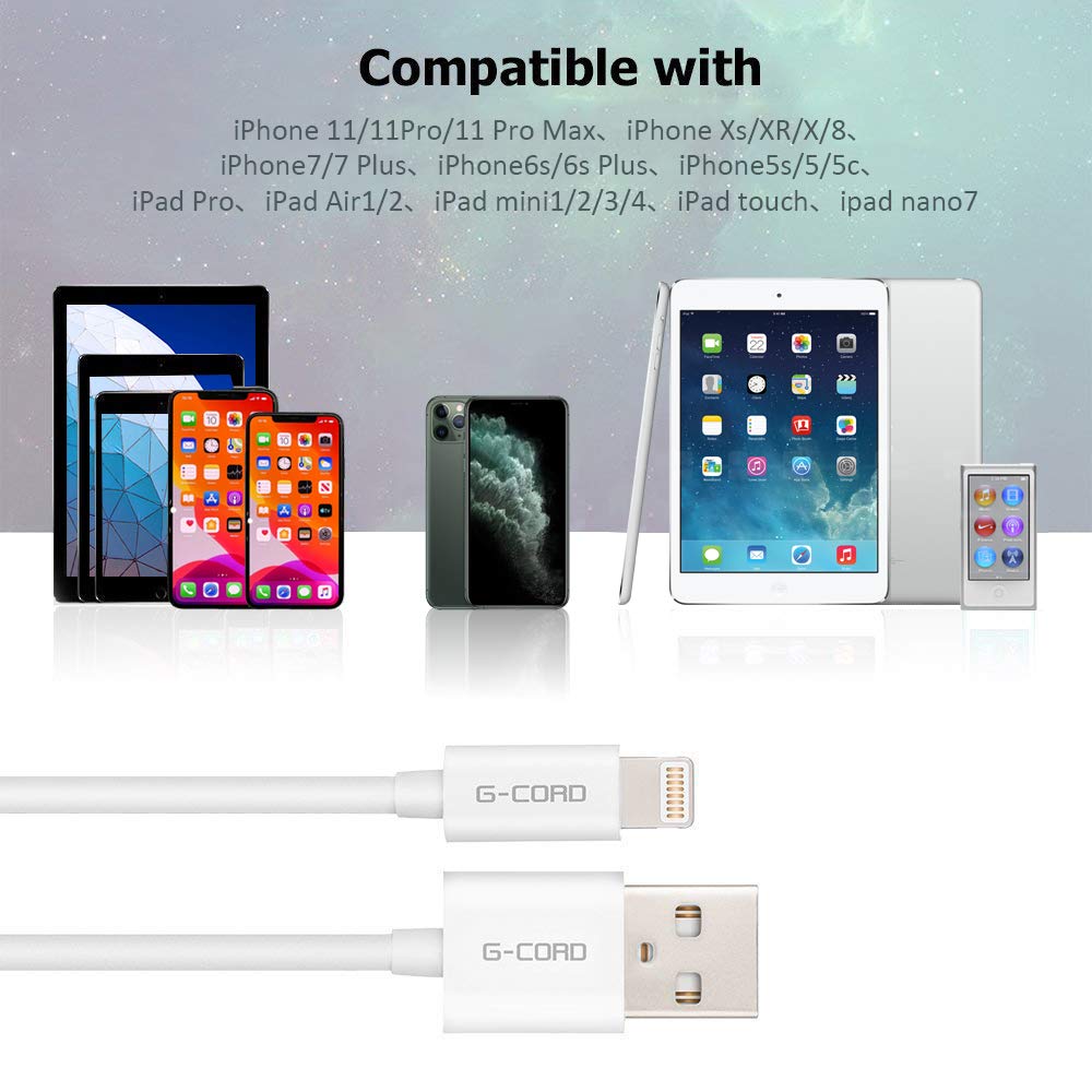Apple MFI Certified Short Lightning to USB Charging and Sync Cable (5 Pack, 7 Inch) - Fast Charging & Data Transfer for iPhone, iPad - Perfect for Travel, Car, Office & Home Use