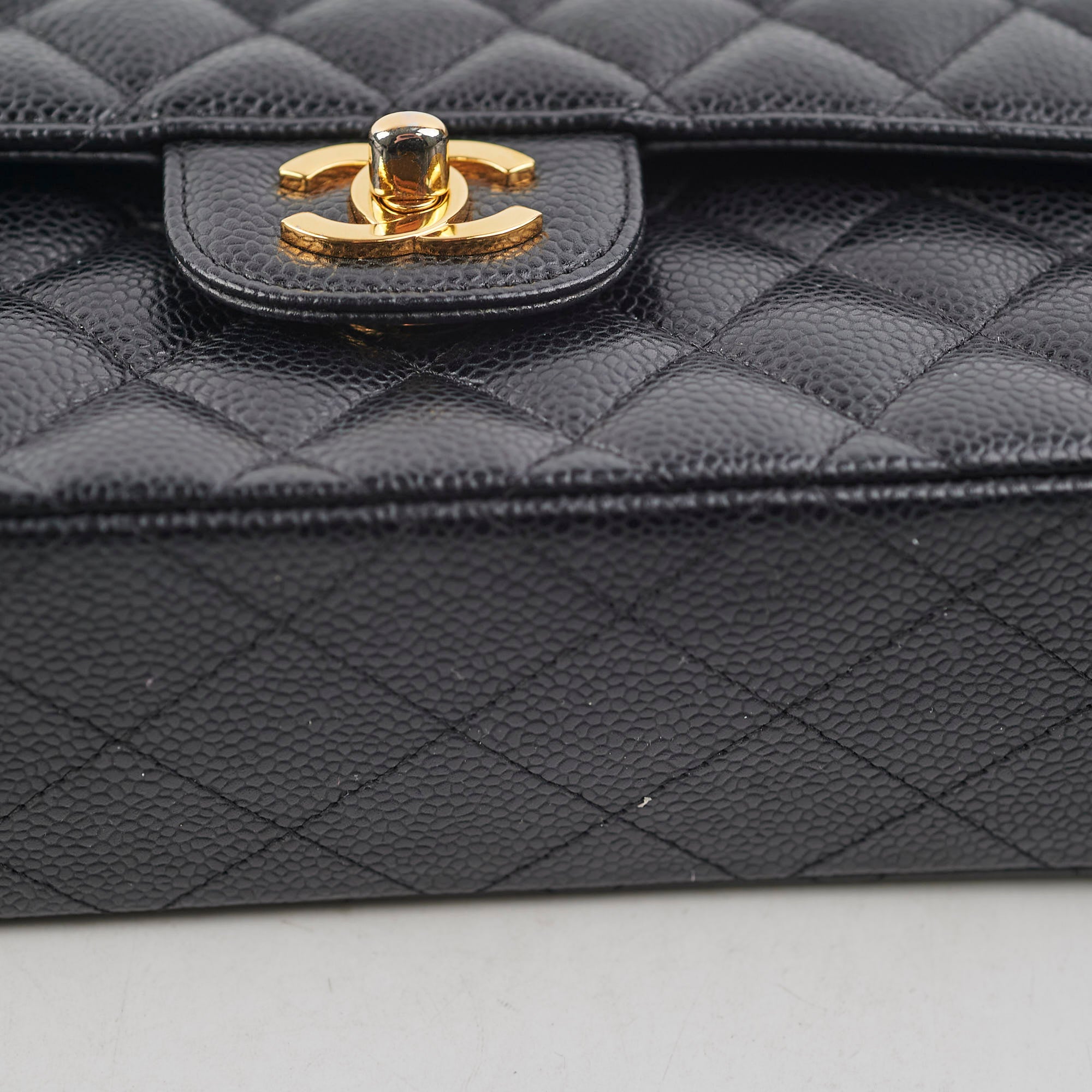 Chanel Small Caviar Leather Double Classic Flap Bag Black 12 Series - Luxury Crossbody Purse for Women, Perfect for Date Night & Special Occasions