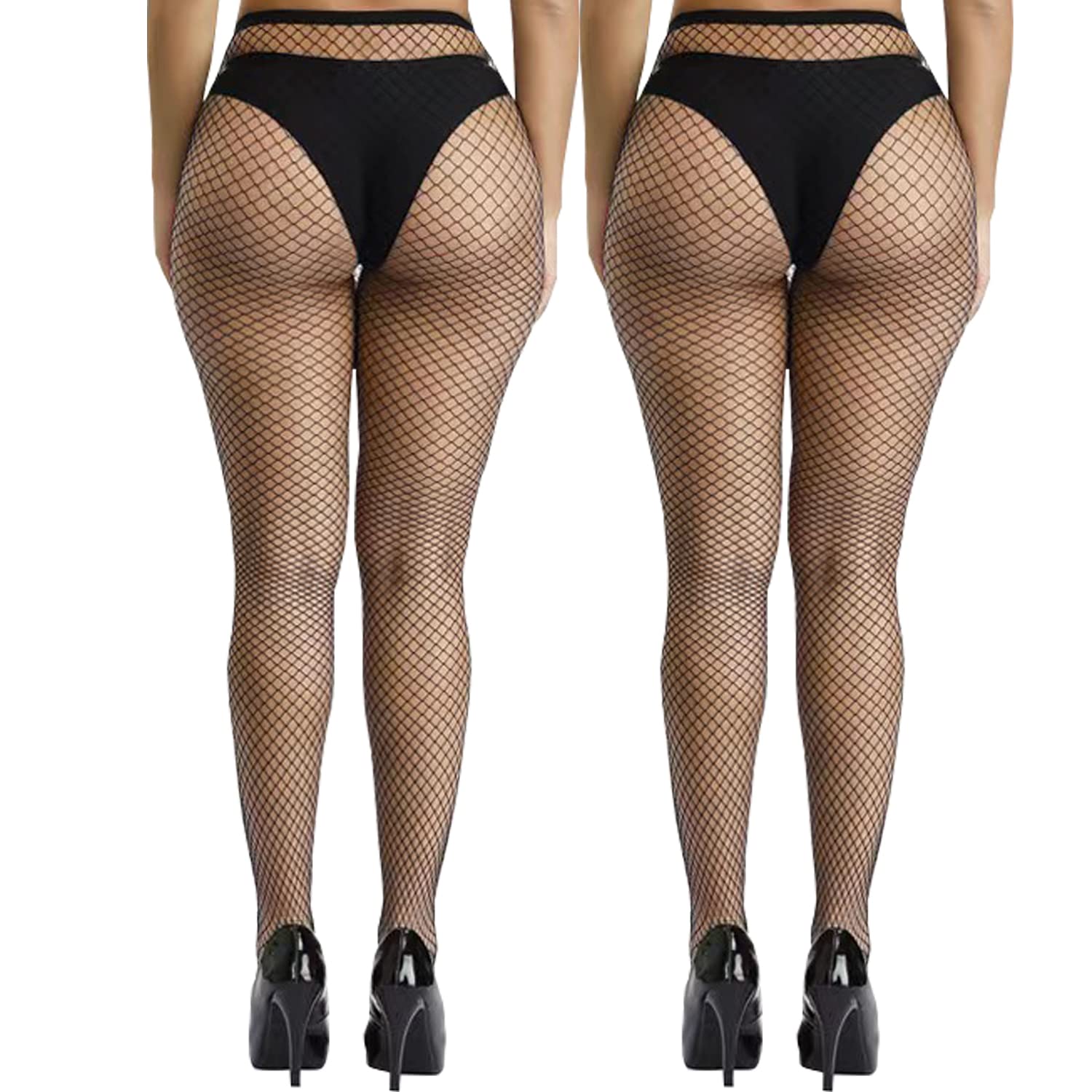 Fohevers Women's Fishnet Stockings - High Waisted Fishnet Tights with Control Top, Fence Net Leggings Pantyhose for Halloween, Cosplay, Dance, Parties & Night Out